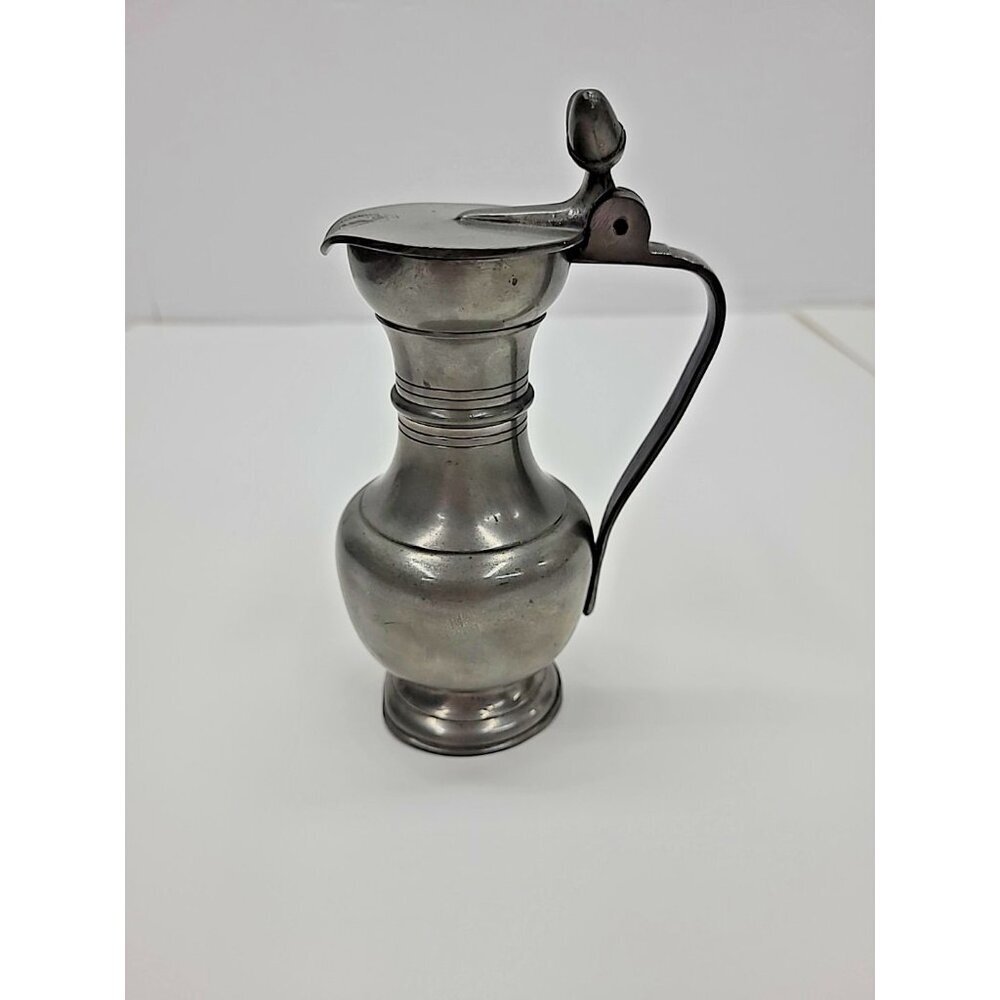 Vintage Pewter Pitcher Tankar Jug Zinn Carafe Acorn Topper